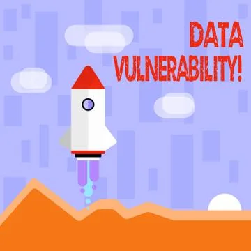 Writing note showing Data Vulnerability. Business photo showcasing weakness of a Stock Illustration