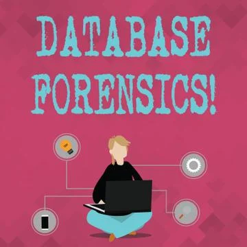 Writing note showing Database Forensics. Business photo showcasing identifying 스톡 일러스트