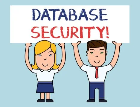 Writing note showing Database Security. Business photo showcasing security 스톡 일러스트