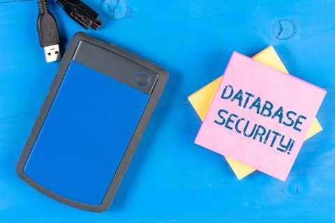 Writing note showing Database Security. Business photo showcasing security 写真素材