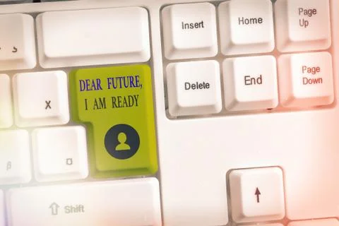 Writing note showing Dear Future I Am Ready. Business photo showcasing Confident Stock Photos