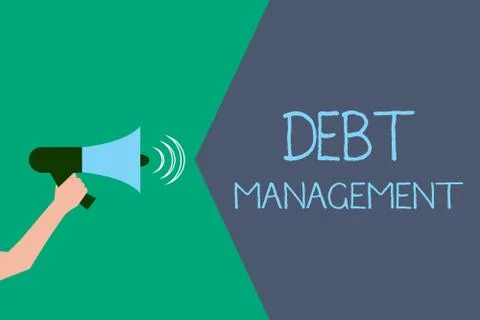 Writing note showing Debt Management. Business photo showcasing The formal Stock Illustration