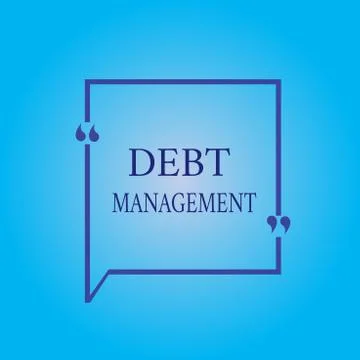 Writing note showing Debt Management. Business photo showcasing The formal Stock Illustration