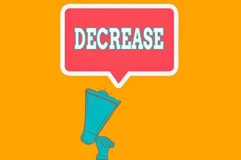 Writing note showing Decrease. Business photo showcasing the process of growing Stock Illustration