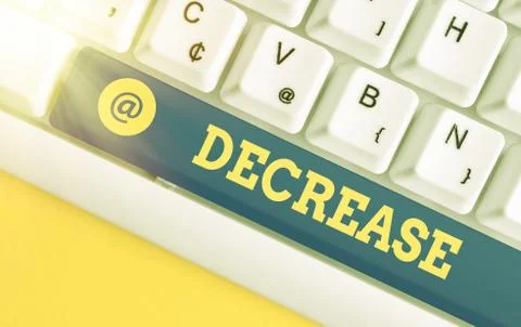 Writing note showing Decrease. Business photo showcasing the process of growing 스톡 사진
