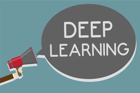Writing note showing Deep Learning. Business photo showcasing Hierarchical Illustrazione stock