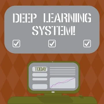 Writing note showing Deep Learning System. Business photo showcasing collection 스톡 일러스트