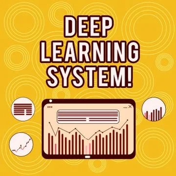 Writing note showing Deep Learning System. Business photo showcasing collection Illustrazione stock
