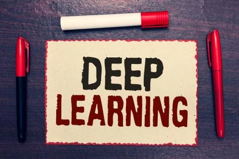 Writing note showing Deep Learning. Business photo showcasing Hierarchical 스톡 사진