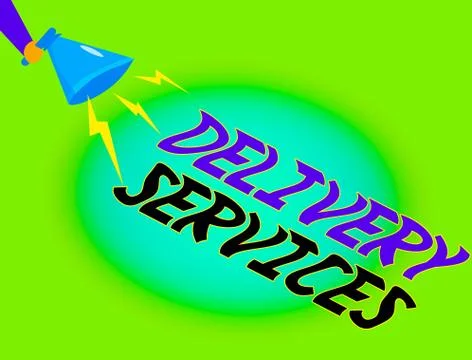 Writing note showing Delivery Services. Business photo showcasing process of Illustrazione stock