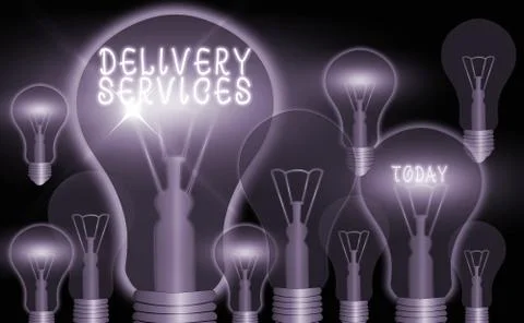 Writing note showing Delivery Services. Business photo showcasing process of Stockillustratie