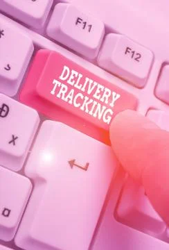 Writing note showing Delivery Tracking. Business photo showcasing the process of Stock Photos