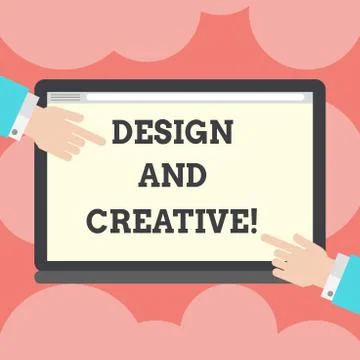 Writing note showing Design And Creative. Business photo showcasing involving Ilustración de archivo