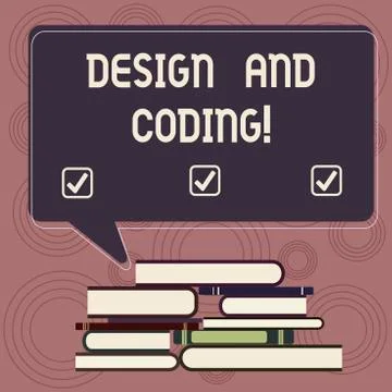 Writing note showing Design And Coding. Business photo showcasing tool that can Stock Illustration