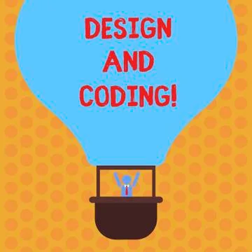 Writing note showing Design And Coding. Business photo showcasing tool that can Stock Illustration