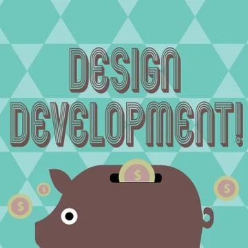 Writing note showing Design Development. Business photo showcasing technical イラスト素材