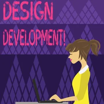 Writing note showing Design Development. Business photo showcasing technical Illustrazione stock