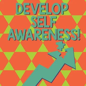 Writing note showing Develop Self Awareness. Business photo showcasing improve イラスト素材
