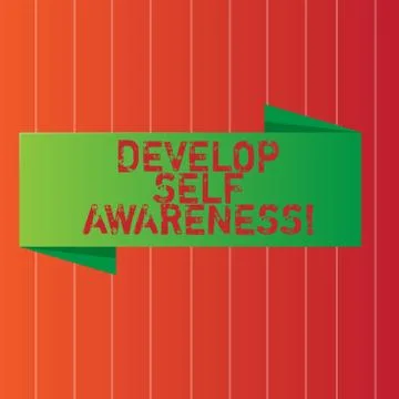 Writing note showing Develop Self Awareness. Business photo showcasing improve 스톡 일러스트