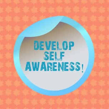 Writing note showing Develop Self Awareness. Business photo showcasing improve Stock Illustration