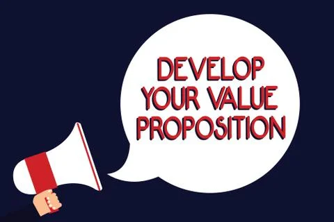 Writing note showing Develop Your Value Proposition. Business photo showcasing Stock Illustration