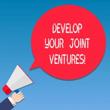 Writing note showing Develop Your Joint Ventures. Business photo showcasing Stock Illustration