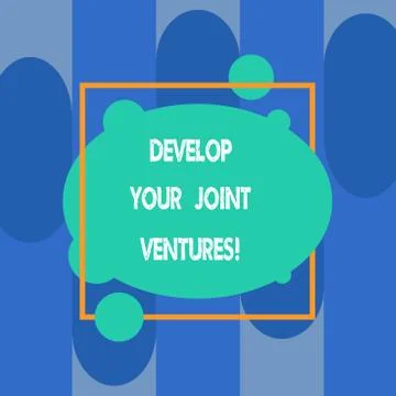 Writing note showing Develop Your Joint Ventures. Business photo showcasing Stock Illustration