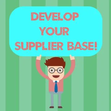 Writing note showing Develop Your Supplier Base. Business photo showcasing 스톡 일러스트
