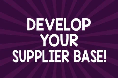 Writing note showing Develop Your Supplier Base. Business photo showcasing 스톡 일러스트