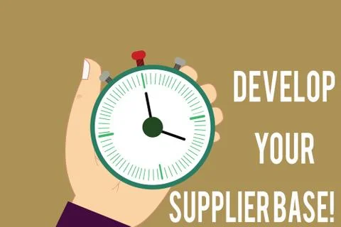 Writing note showing Develop Your Supplier Base. Business photo showcasing Stockillustratie
