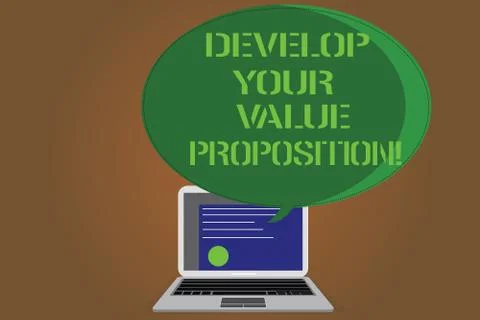 Writing note showing Develop Your Value Proposition. Business photo showcasing Stock Illustration
