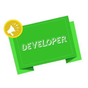 Writing note showing Developer. Business photo showcasing demonstrating or thing Stockillustratie