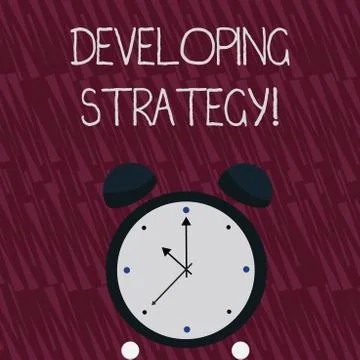 Writing note showing Developing Strategy. Business photo showcasing Game plan Stock Illustration