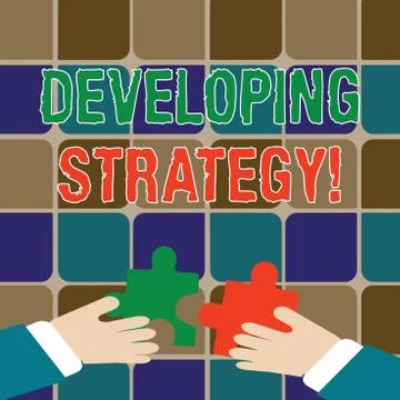 Writing note showing Developing Strategy. Business photo showcasing Game plan 스톡 일러스트