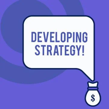 Writing note showing Developing Strategy. Business photo showcasing Illustrazione stock