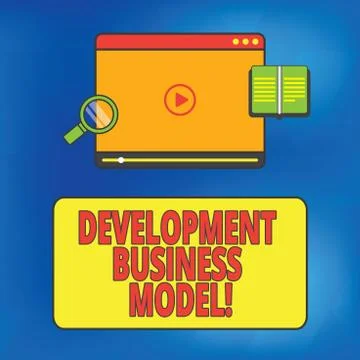 Writing note showing Development Business Model. Business photo showcasing Stock Illustration