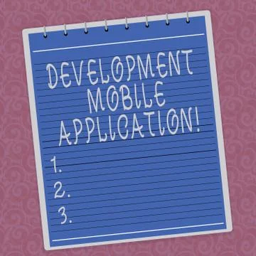 Writing note showing Development Mobile Application. Business photo showcasing 스톡 일러스트