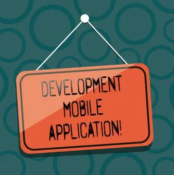 Writing note showing Development Mobile Application. Business photo showcasing Stock Illustration