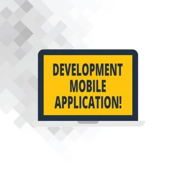 Writing note showing Development Mobile Application. Business photo showcasing Stock Illustration