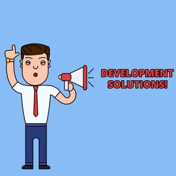 Writing note showing Development Solutions. Business photo showcasing Efficient Stockillustratie