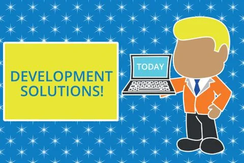 Writing note showing Development Solutions. Business photo showcasing Efficient 스톡 일러스트