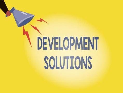 Writing note showing Development Solutions. Business photo showcasing Efficient Stockillustratie
