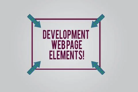 Writing note showing Development Web Page Elements. Business photo showcasing Stock Illustration