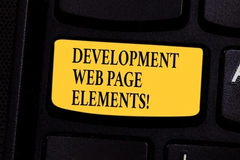 Writing note showing Development Web Page Elements. Business photo showcasing Stock Photos