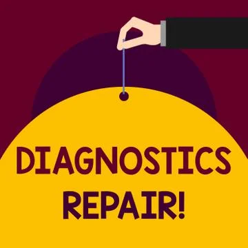 Writing note showing Diagnostics Repair. Business photo showcasing A program or Ilustración de archivo