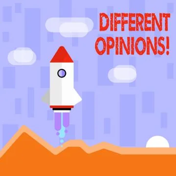 Writing note showing Different Opinions. Business photo showcasing a conflict of Illustrazione stock