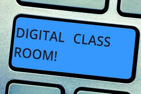 Writing note showing Digital Class Room. Business photo showcasing where student Stock Photos
