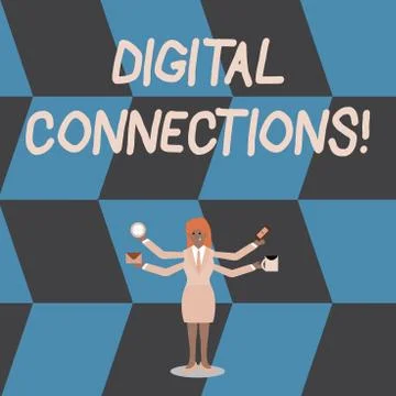 Writing note showing Digital Connections. Business photo showcasing the online 库存插图