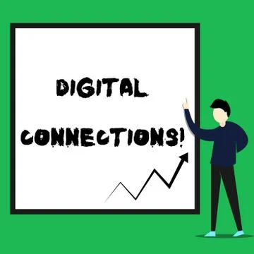 Writing note showing Digital Connections. Business photo showcasing Powerful Stock Illustration