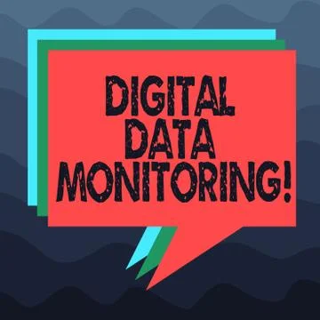 Writing note showing Digital Data Monitoring. Business photo showcasing Routine Stock Illustration